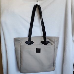 Filson Khaki Tote with Dark Straps